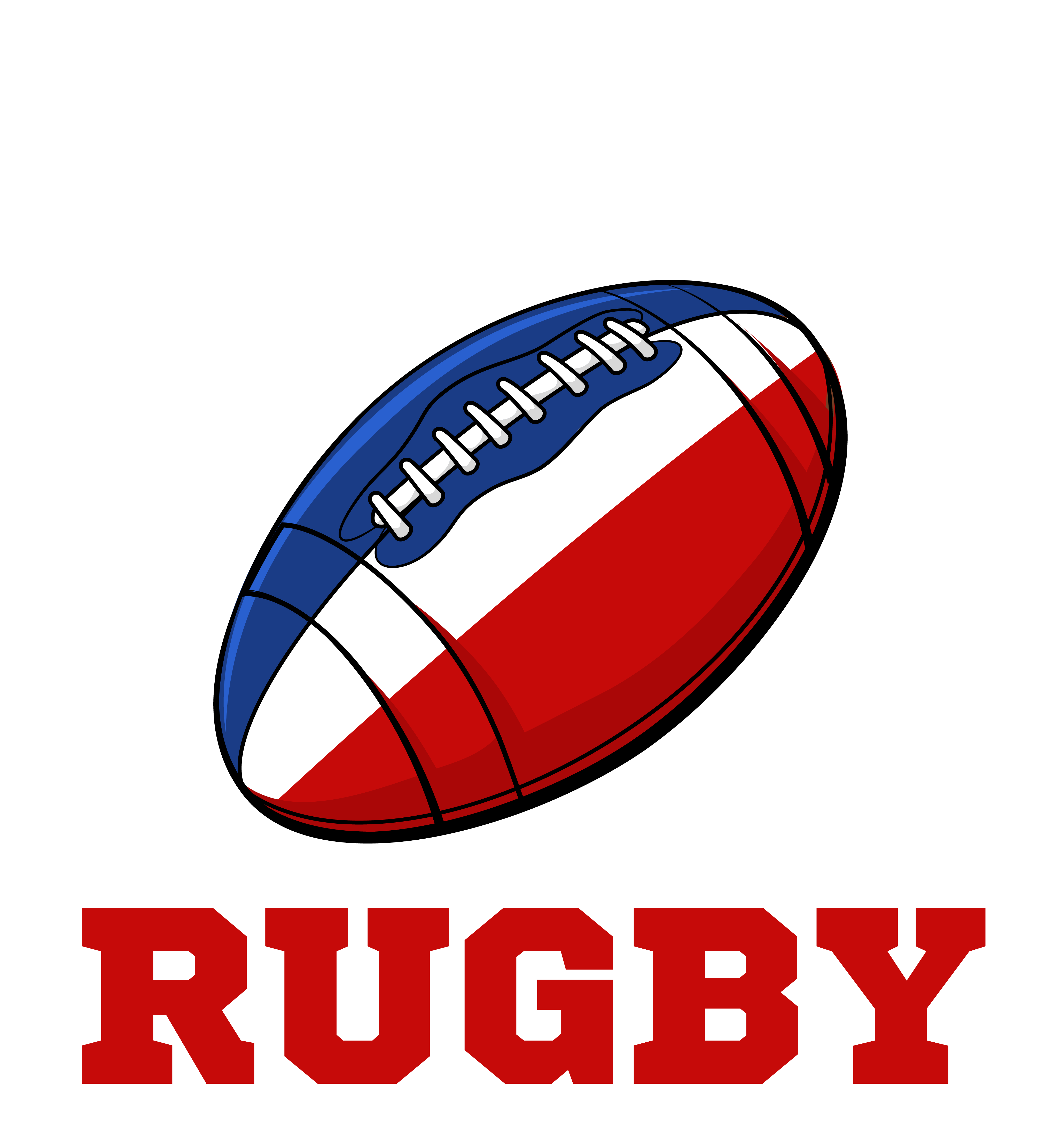 France Rugby Ball T-Shirt (Blue) - Ladies